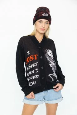 BROKEN PROMISES Lost Myself Cardigan Sweater Black