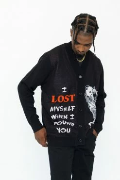 BROKEN PROMISES Lost Myself Cardigan Sweater Black