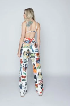 BROKEN PROMISES Commotion Print Skate Pant White Bottoms