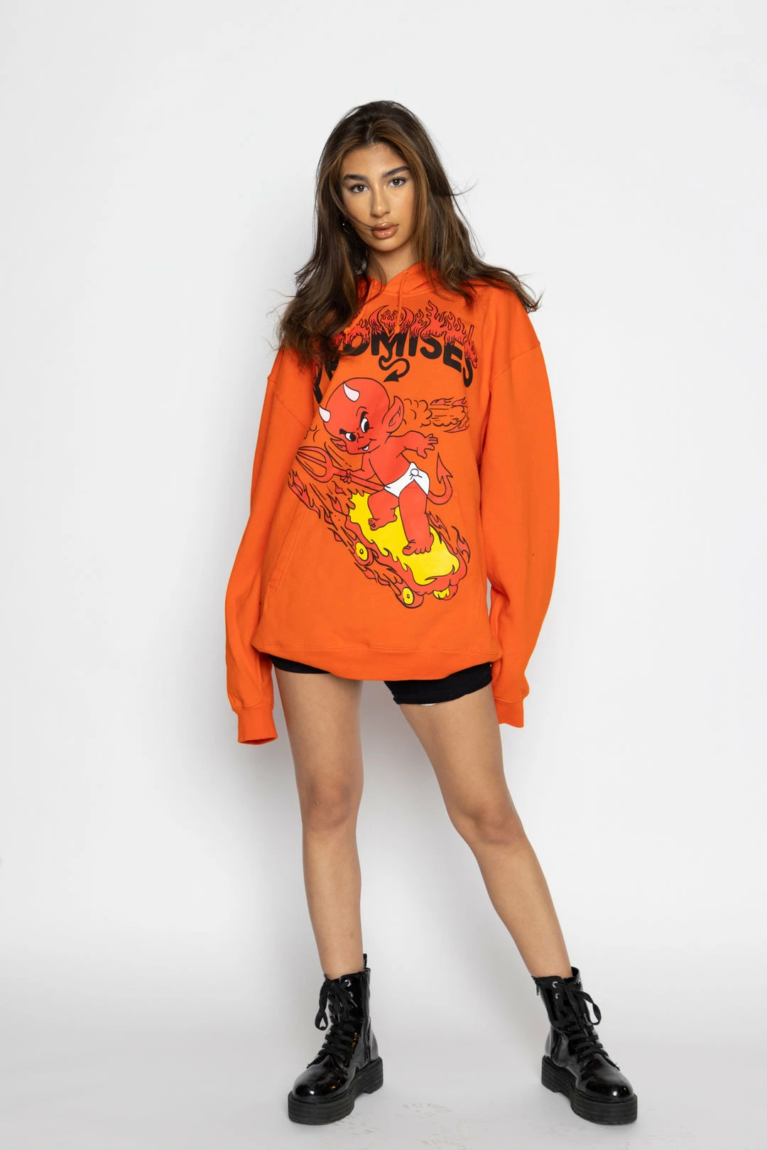 BROKEN PROMISES Hoodies Hell On Wheels Hoodie Orange - BP X Hot Stuff 3 BROKEN PROMISES Hoodies Hell On Wheels Hoodie Orange - BP X Hot Stuff