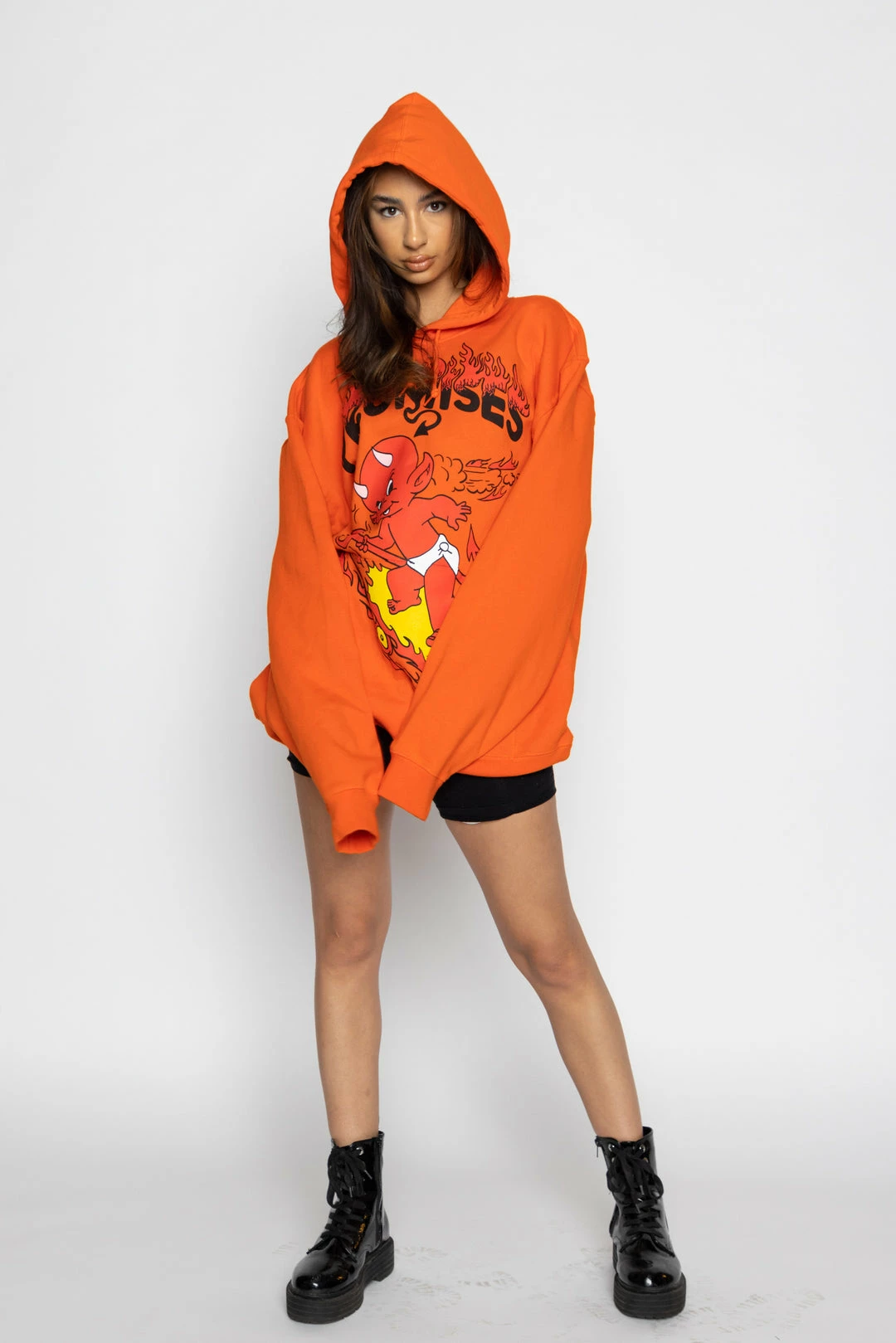 BROKEN PROMISES Hoodies Hell On Wheels Hoodie Orange - BP X Hot Stuff 8 BROKEN PROMISES Hoodies Hell On Wheels Hoodie Orange - BP X Hot Stuff