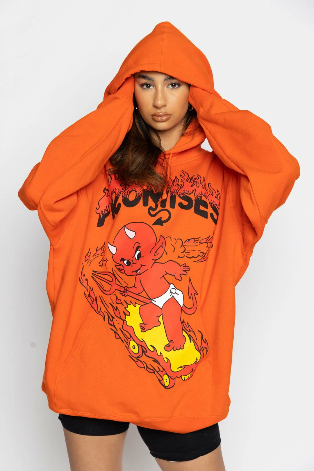 BROKEN PROMISES Hoodies Hell On Wheels Hoodie Orange - BP X Hot Stuff 9 BROKEN PROMISES Hoodies Hell On Wheels Hoodie Orange - BP X Hot Stuff