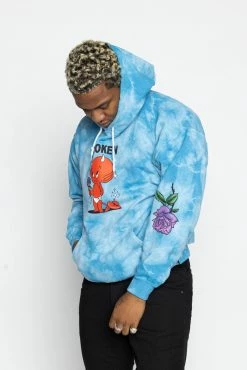 BROKEN PROMISES Hoodies Sad Boy Tie Dye Hoodie Blue - BP X Hot Stuff