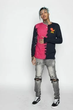 BROKEN PROMISES Shirts Play With Fire Split Dye L/S - BP X Hot Stuff