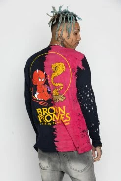 BROKEN PROMISES Shirts Play With Fire Split Dye L/S - BP X Hot Stuff