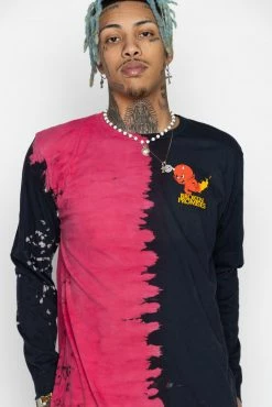 BROKEN PROMISES Shirts Play With Fire Split Dye L/S - BP X Hot Stuff
