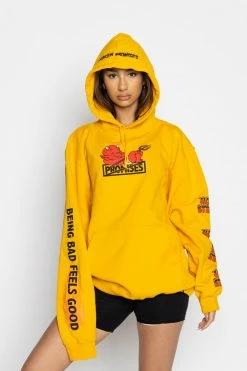 BROKEN PROMISES Chillax Hoodie Gold - BP X Hot Stuff Hoodies