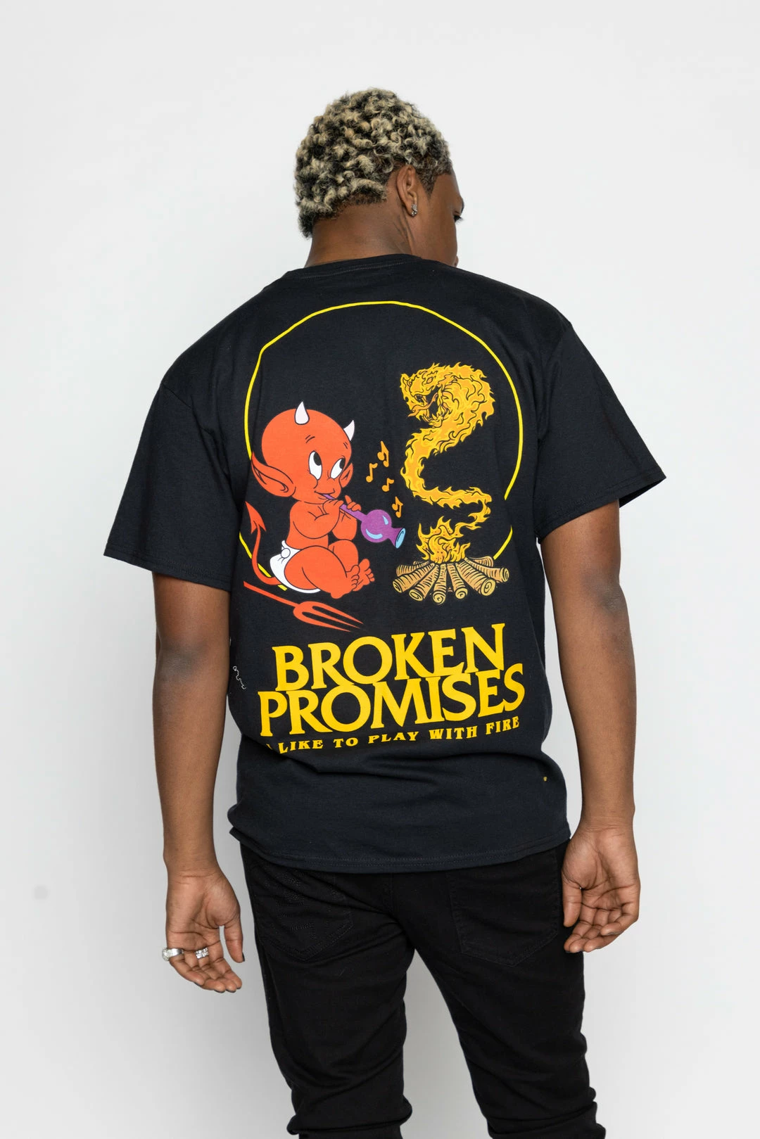 BROKEN PROMISES Shirts Play With Fire SST Black - BP X Hot Stuff 3 BROKEN PROMISES Shirts Play With Fire SST Black - BP X Hot Stuff