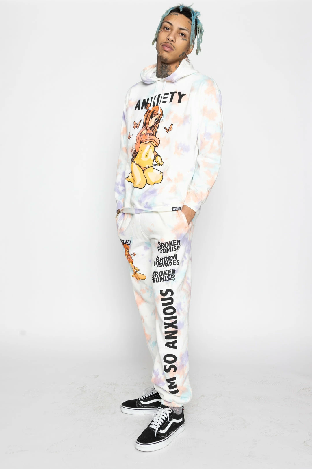 BROKEN PROMISES Anxiety Tie Dye Sweats Confetti Bottoms 9 BROKEN PROMISES Anxiety Tie Dye Sweats Confetti Bottoms