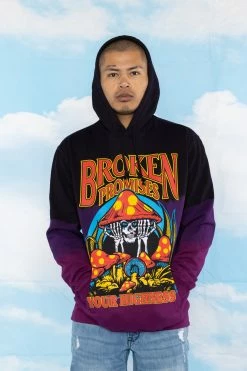 BROKEN PROMISES Memories Faded Dip Dye Purple Hoodie - BPxYH Hoodies