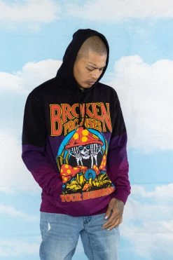BROKEN PROMISES Memories Faded Dip Dye Purple Hoodie - BPxYH Hoodies