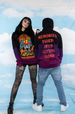 BROKEN PROMISES Memories Faded Dip Dye Purple Hoodie - BPxYH Hoodies