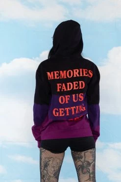 BROKEN PROMISES Memories Faded Dip Dye Purple Hoodie - BPxYH Hoodies