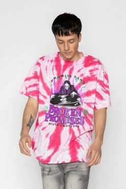 BROKEN PROMISES Mixed Emotions Tie Dye Tee Pink 13 BROKEN PROMISES Mixed Emotions Tie Dye Tee Pink