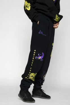 BROKEN PROMISES Bottoms Delirious Sweatpants Black