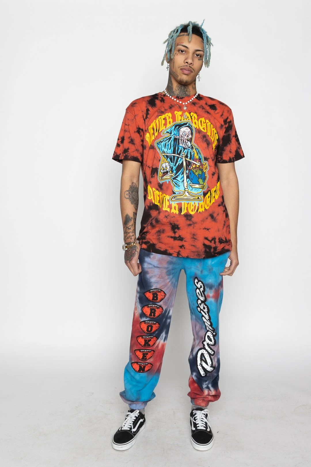 BROKEN PROMISES Shirts Never Forgive Red/Blk Crystal Wash Tee 10 BROKEN PROMISES Shirts Never Forgive Red/Blk Crystal Wash Tee