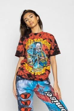 BROKEN PROMISES Shirts Never Forgive Red/Blk Crystal Wash Tee 24 BROKEN PROMISES Shirts Never Forgive Red/Blk Crystal Wash Tee