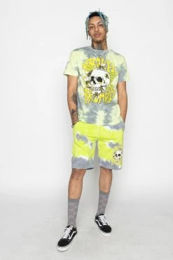 BROKEN PROMISES Beehive Shorts Tie Dye Green 19 BROKEN PROMISES Beehive Shorts Tie Dye Green