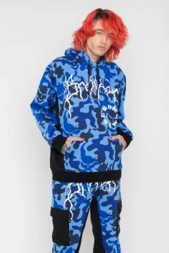 BROKEN PROMISES Demon Camo Hoodie - Blue Hoodies