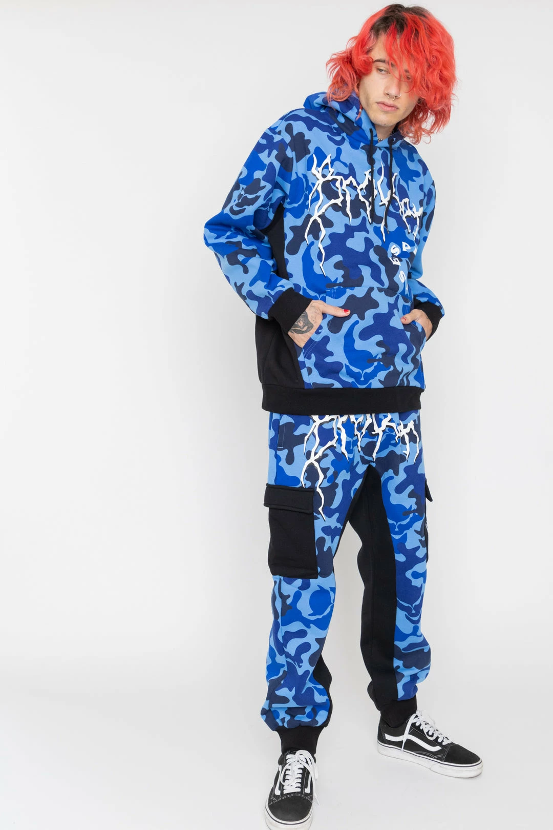 BROKEN PROMISES Demon Camo Sweatpants - Blue 4 BROKEN PROMISES Demon Camo Sweatpants - Blue