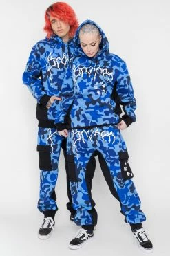 BROKEN PROMISES Demon Camo Sweatpants - Blue 13 BROKEN PROMISES Demon Camo Sweatpants - Blue