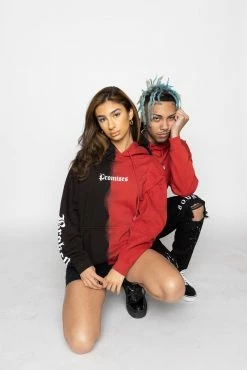 BROKEN PROMISES Tie Dye Hoodies Slogan Vintage Wash Split Dye Hoodie