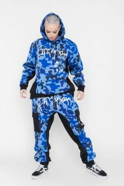BROKEN PROMISES Demon Camo Sweatpants - Blue 11 BROKEN PROMISES Demon Camo Sweatpants - Blue