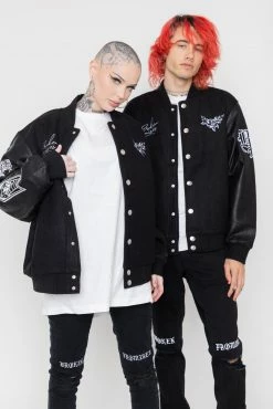 CASH Graveyard Varsity Jacket Black 21 CASH Graveyard Varsity Jacket Black