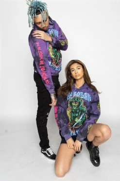 BROKEN PROMISES Hoodies Grave Goblin Hoodie Purple Tie Dye 22 BROKEN PROMISES Hoodies Grave Goblin Hoodie Purple Tie Dye