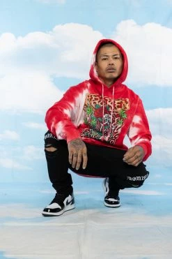 BROKEN PROMISES Up In Smoke Crystal Wash Strawberry Hoodie - BPxYH