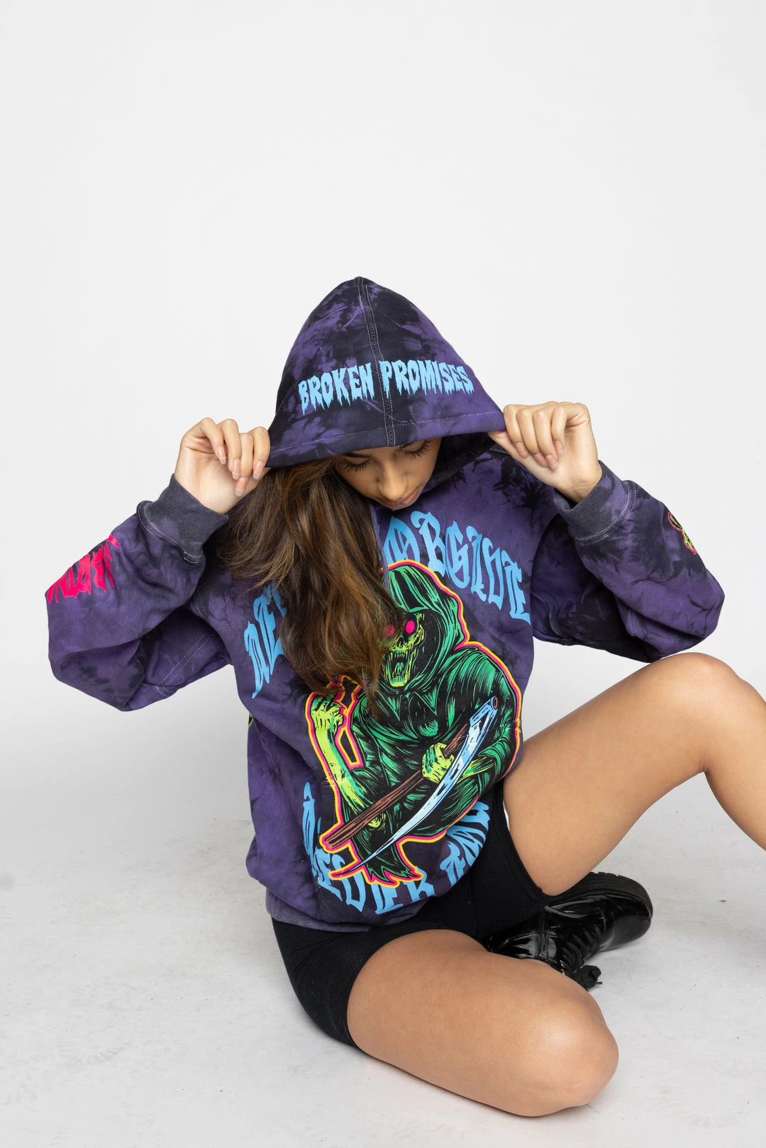 BROKEN PROMISES Hoodies Grave Goblin Hoodie Purple Tie Dye 10 BROKEN PROMISES Hoodies Grave Goblin Hoodie Purple Tie Dye