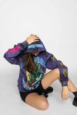 BROKEN PROMISES Hoodies Grave Goblin Hoodie Purple Tie Dye 25 BROKEN PROMISES Hoodies Grave Goblin Hoodie Purple Tie Dye