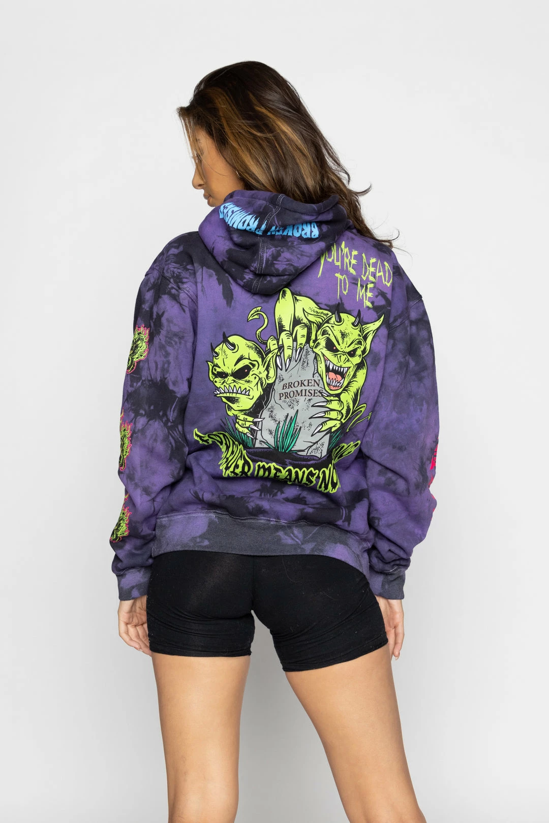 BROKEN PROMISES Hoodies Grave Goblin Hoodie Purple Tie Dye 9 BROKEN PROMISES Hoodies Grave Goblin Hoodie Purple Tie Dye