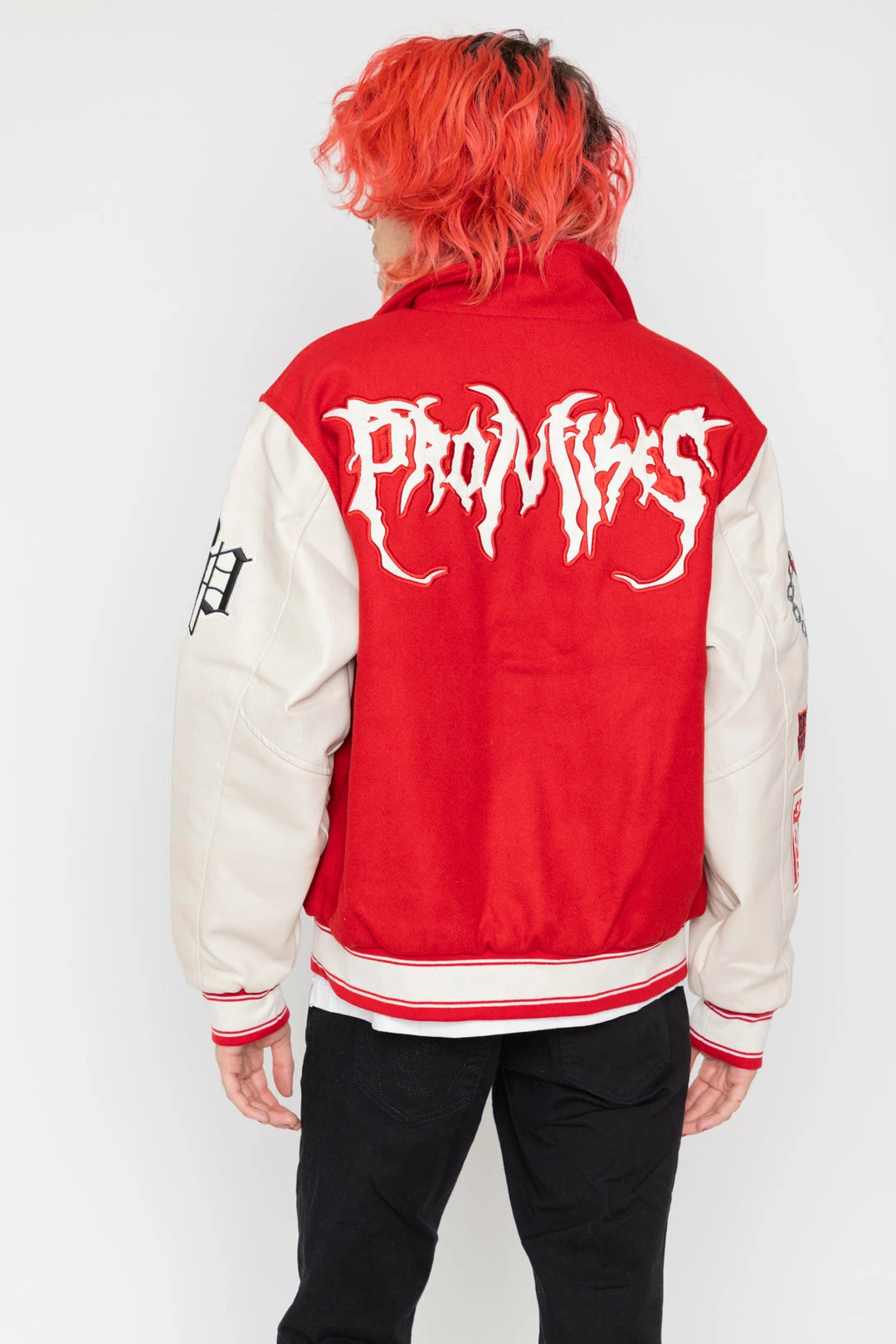 BROKEN PROMISES Graveyard Varsity Jacket Red Outerwear 8 BROKEN PROMISES Graveyard Varsity Jacket Red Outerwear