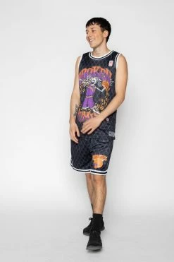 BROKEN PROMISES Bottoms You Played Me Basketball Shorts Black