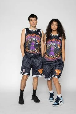 BROKEN PROMISES Bottoms You Played Me Basketball Shorts Black