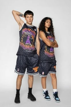 BROKEN PROMISES Bottoms You Played Me Basketball Shorts Black