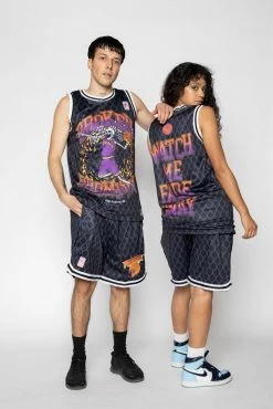 BROKEN PROMISES Fade Away Basketball Jersey Black Shirts