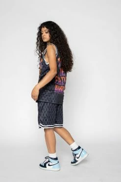 BROKEN PROMISES Bottoms You Played Me Basketball Shorts Black