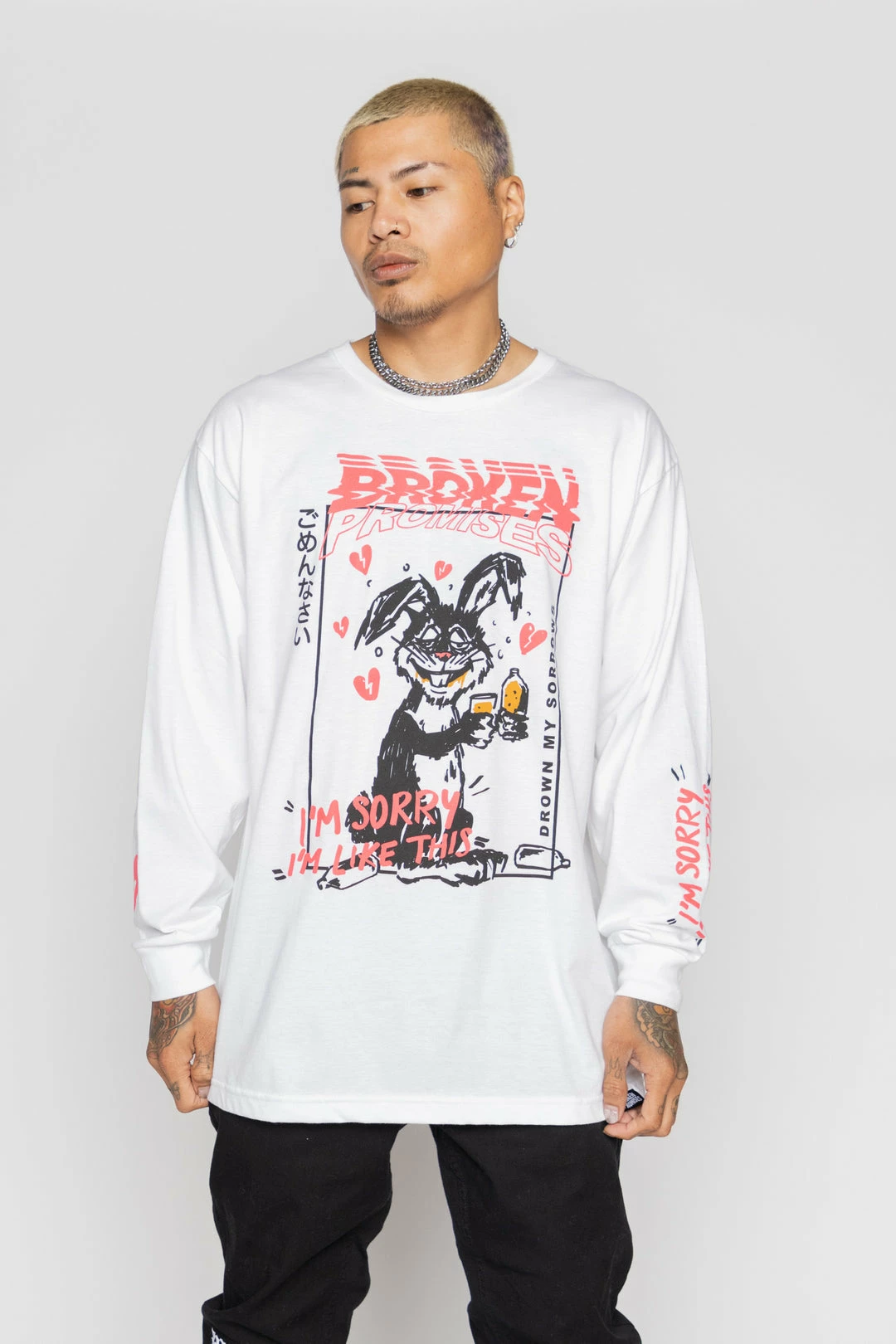 BROKEN PROMISES Shirts Drown My Sorrows L/S White 3 BROKEN PROMISES Shirts Drown My Sorrows L/S White