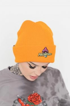 BROKEN PROMISES BP Shroom Beanie Orange Headwear