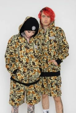 BROKEN PROMISES Reaper Camo Zip Hoodie Green Hoodies