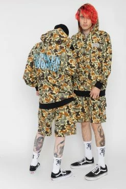 BROKEN PROMISES Reaper Camo Zip Hoodie Green Hoodies