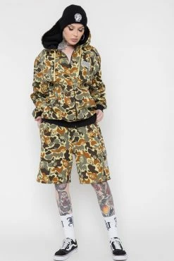 BROKEN PROMISES Reaper Camo Zip Hoodie Green Hoodies
