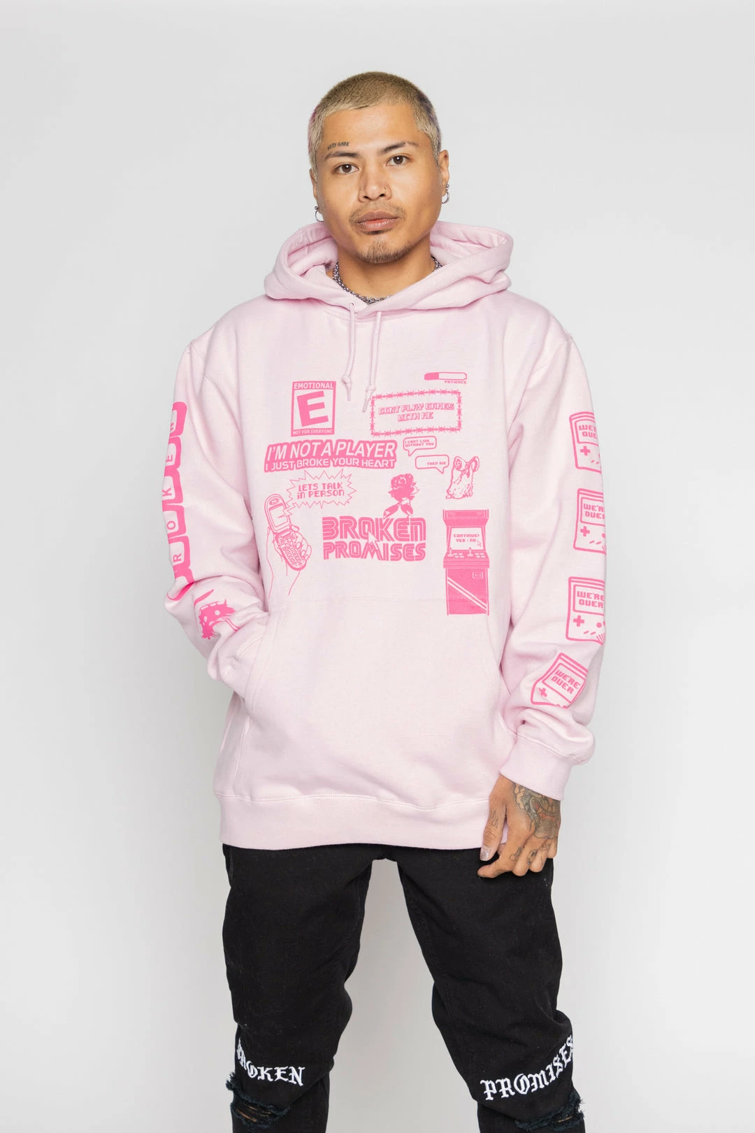 BROKEN PROMISES Don't Play Games Hoodie Pink Hoodies 5 BROKEN PROMISES Don't Play Games Hoodie Pink Hoodies