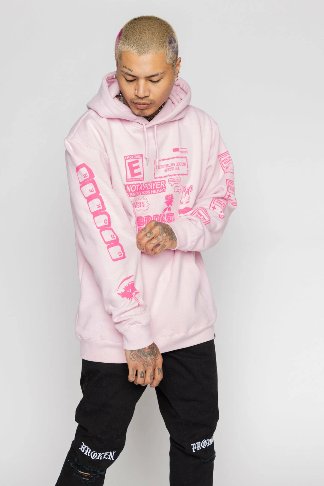 BROKEN PROMISES Don't Play Games Hoodie Pink Hoodies 7 BROKEN PROMISES Don't Play Games Hoodie Pink Hoodies