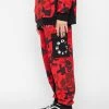 BROKEN PROMISES Bottoms Demon Camo Fleece Sweatpants Red