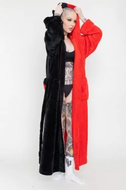 BROKEN PROMISES Red/Black Split Devil Horn Robe