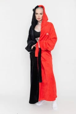BROKEN PROMISES Red/Black Split Devil Horn Robe