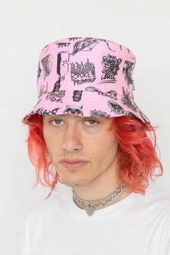 BROKEN PROMISES Headwear Secret Crush Pink Bucket Hat